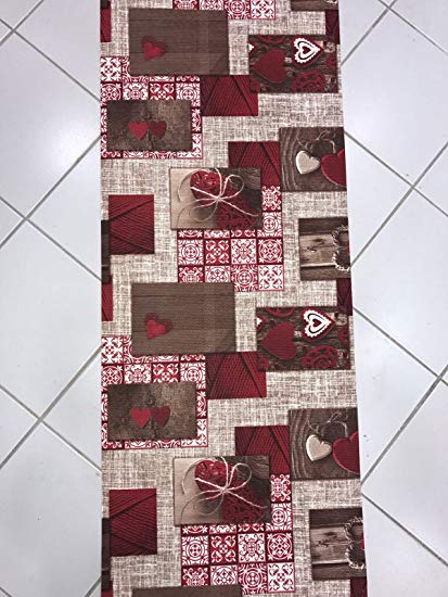 Image TAPPETO MOD.SURF FULL DIS.238 LOVE NODO SHABBY ROSSO MARRONE - immagine 1