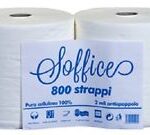 BOBINA CARTA 800 STRAPPI PURA CELLULOSA SOFFICE 2PZ