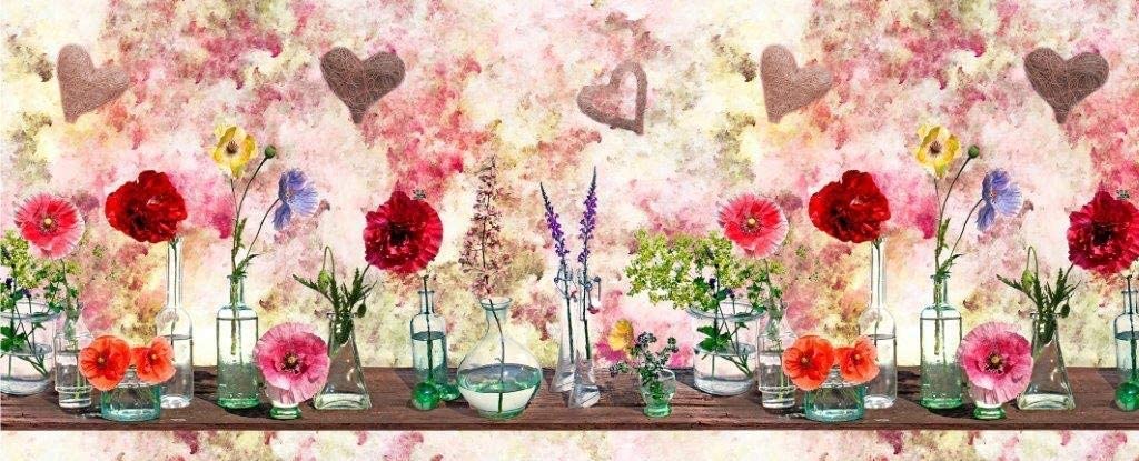 Image TAPPETO ANTISCIVOLO CUORI ED AMPOLLE 52X150 - immagine 1