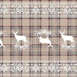 TAPPETO ANTISCIVOLO CERVO TARTAN SCOZZESE BEIGE 52X300