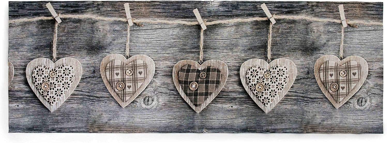 Image TAPPETO ANTISCIVOLO CUORI APPESI GRIGIO 52x150 - immagine 1