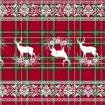 TAPPETO ANTISCIVOLO CERVO TARTAN SCOZZESE ROSSO 52X100
