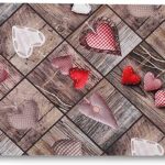 TAPPETO ANTISCIVOLO CUORI IN TESSUTO 52X100