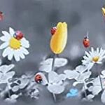 TAPPETO ANTISCIVOLO FIORI A COCCINELLE 52X350