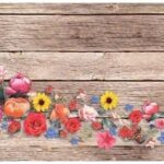 TAPPETO ANTISCIVOLO FIORI SU LEGNO 52X400