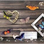 TAPPETO ANTISCIVOLO FARFALLE E FIORI 52X300