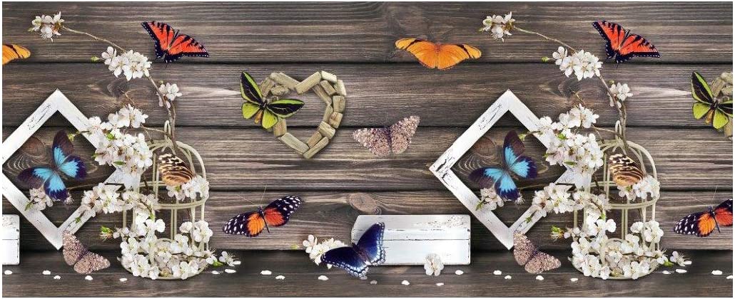 Image TAPPETO ANTISCIVOLO FARFALLE E FIORI 52X350 - immagine 1