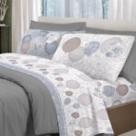 LENZUOLA MATRIMONIALE 100% COTONE PALLONCINI  GRIGIO