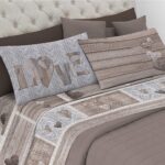 LENZUOLA MATRIMONIALE 100% COTONE SHABBY LOVE BEIGE
