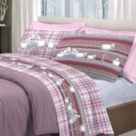 LENZUOLA MATRIMONIALE 100% FLANELLA PECORELLE ROSA