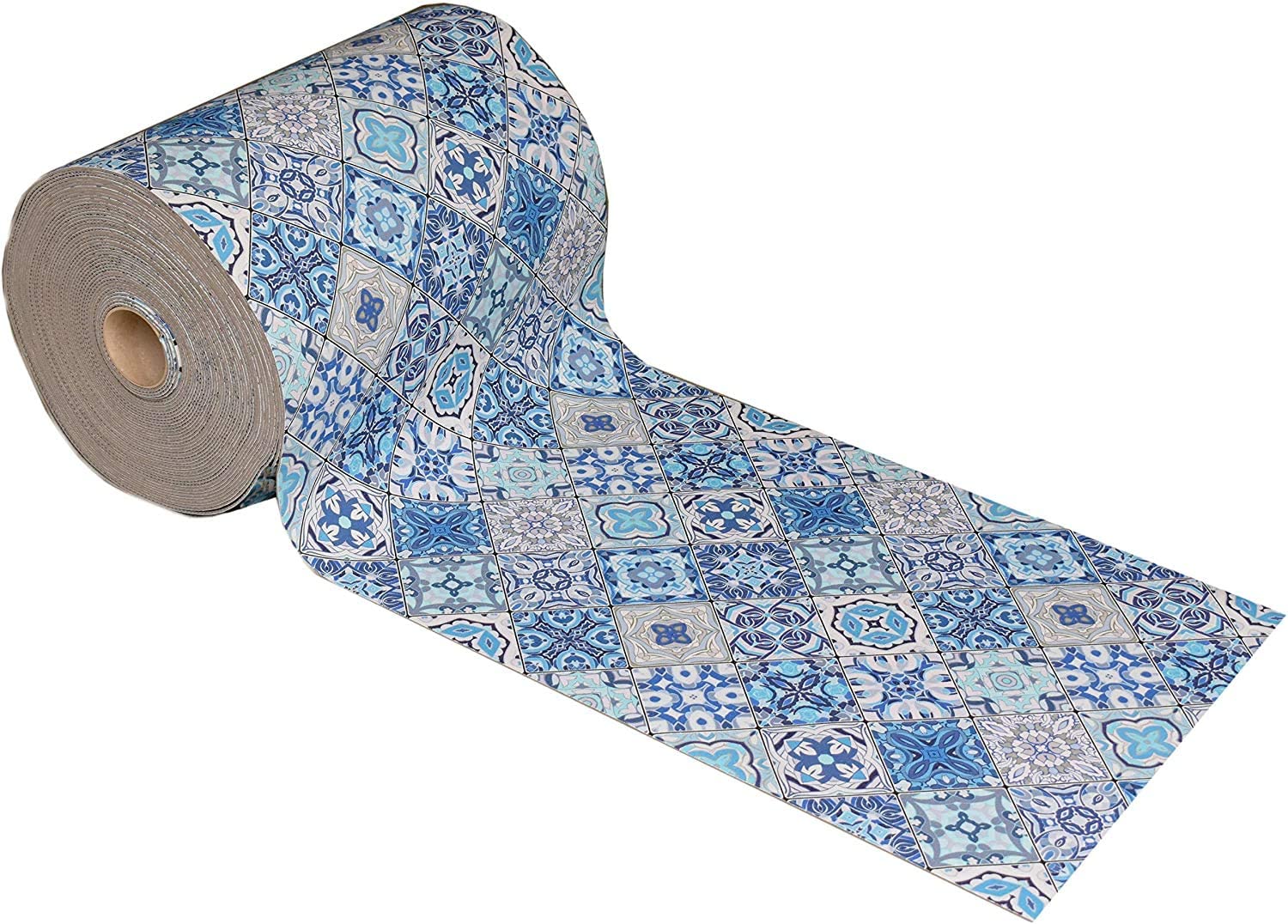 Image TAPPETO ANTISCIVOLO MAIOLICA BLU 52X300 - immagine 1