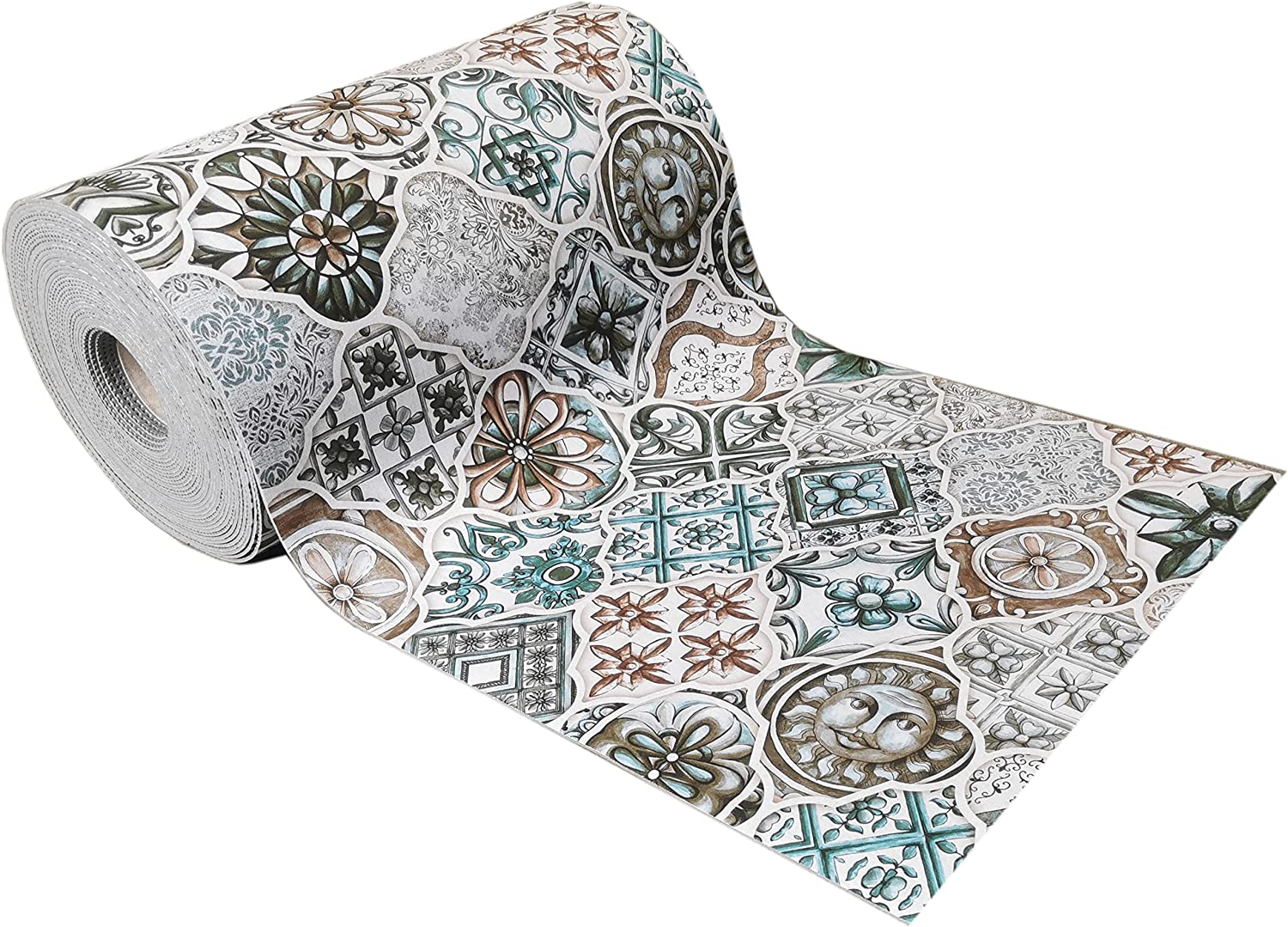 Image TAPPETO ANTISCIVOLO MAIOLICA SOLE VERDE 52X150 - immagine 1