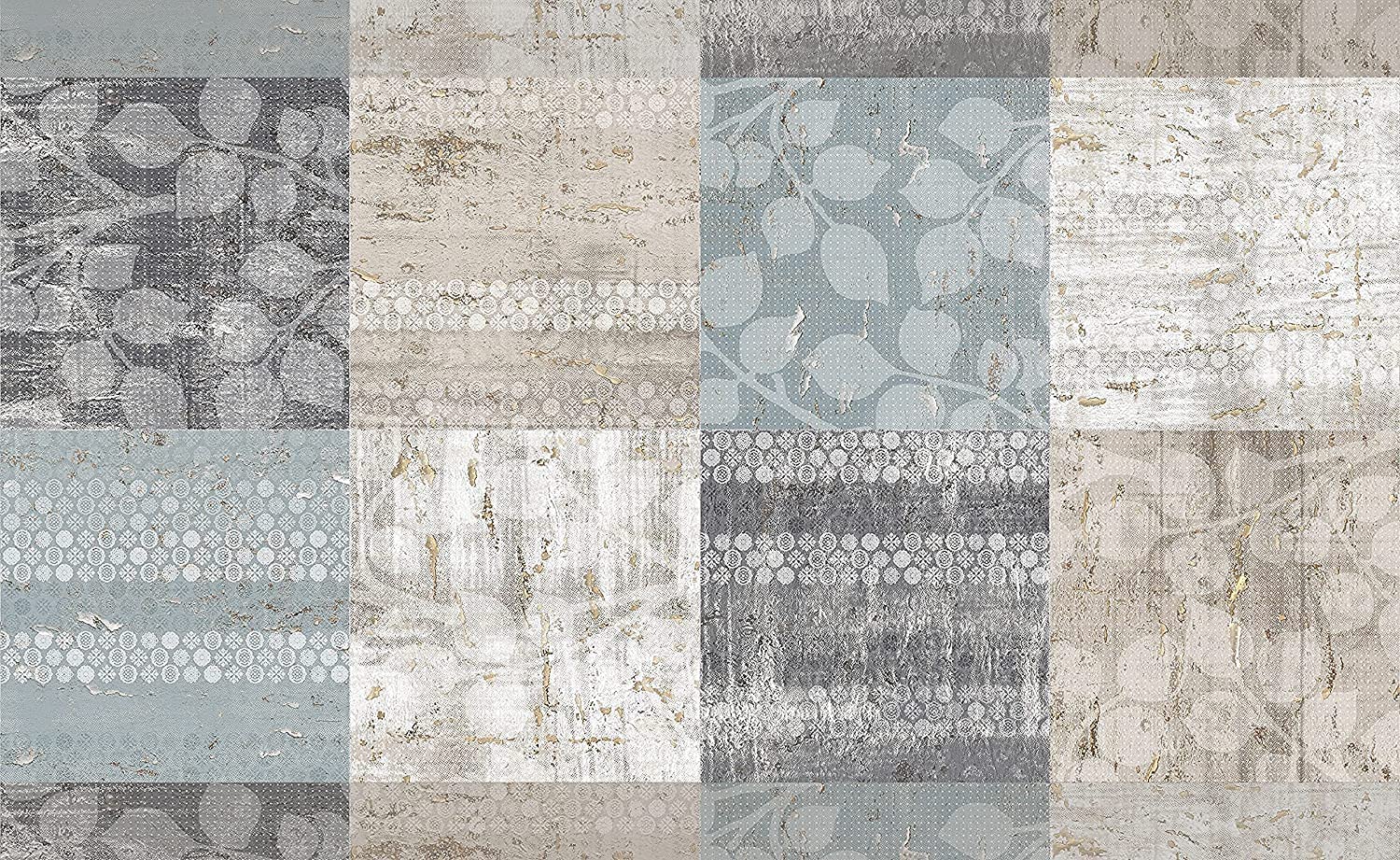 Image TAPPETO ANTISCIVOLO PATCHWORK A QUADROTTI 52X400 - immagine 1