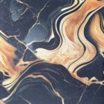 TAPPETO DIGITALE MARMO 08 NERO/ORO