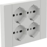 MULTIPRESA QUADRA AD INCASSO  4 PRESE P40 BIANCA